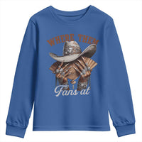 Funny African American Cowgirl Youth Sweatshirt Where Them Fans At Cowboy Hat