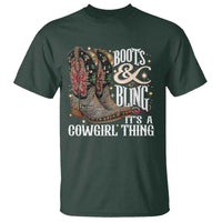 Funny Boots And Bling Its A Cowgirl Thing T Shirt Western Country Girl Boots