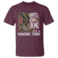 Funny Boots And Bling Its A Cowgirl Thing T Shirt Western Country Girl Boots
