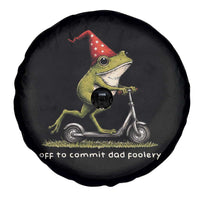 Off To Commit Dad Foolery Spare Tire Cover Funny Daddy Frog Scooter Fathers Day