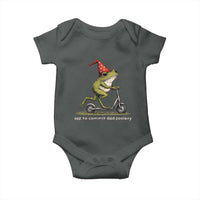 Off To Commit Dad Foolery Baby Onesie Funny Daddy Frog Scooter Fathers Day