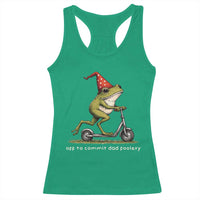 Off To Commit Dad Foolery Racerback Tank Top Funny Daddy Frog Scooter Fathers Day