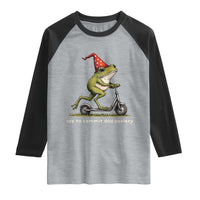 Off To Commit Dad Foolery Raglan Shirt Funny Daddy Frog Scooter Fathers Day