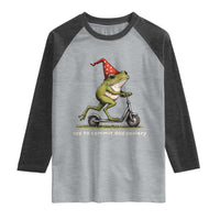 Off To Commit Dad Foolery Raglan Shirt Funny Daddy Frog Scooter Fathers Day