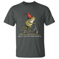 Off To Commit Dad Foolery T Shirt Funny Daddy Frog Scooter Fathers Day