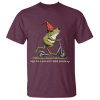 Off To Commit Dad Foolery T Shirt Funny Daddy Frog Scooter Fathers Day