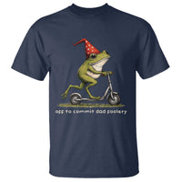 Off To Commit Dad Foolery T Shirt Funny Daddy Frog Scooter Fathers Day