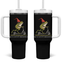 Off To Commit Dad Foolery Tumbler With Handle Funny Daddy Frog Scooter Fathers Day