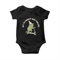 Off To Commit Mom Foolery Baby Onesie Funny Mama Frog Scooter Mother's Day