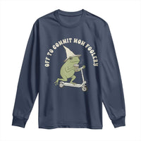 Off To Commit Mom Foolery Long Sleeve Shirt Funny Mama Frog Scooter Mother's Day