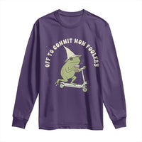 Off To Commit Mom Foolery Long Sleeve Shirt Funny Mama Frog Scooter Mother's Day