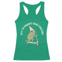 Off To Commit Mom Foolery Racerback Tank Top Funny Mama Frog Scooter Mother's Day