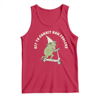 Off To Commit Mom Foolery Tank Top Funny Mama Frog Scooter Mother's Day
