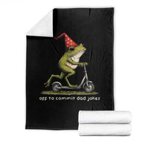 Off To Commit Dad Jokes Throw Blanket Funny Daddy Frog Scooter Fathers Day