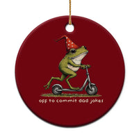 Off To Commit Dad Jokes Ceramic Ornament Funny Daddy Frog Scooter Fathers Day
