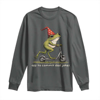 Off To Commit Dad Jokes Long Sleeve Shirt Funny Daddy Frog Scooter Fathers Day