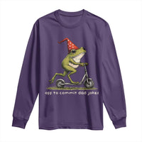 Off To Commit Dad Jokes Long Sleeve Shirt Funny Daddy Frog Scooter Fathers Day