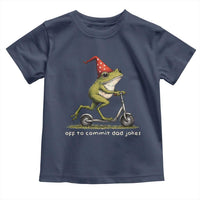 Off To Commit Dad Jokes Toddler T Shirt Funny Daddy Frog Scooter Fathers Day