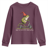 Off To Commit Dad Jokes Youth Sweatshirt Funny Daddy Frog Scooter Fathers Day