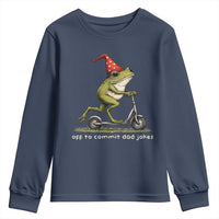 Off To Commit Dad Jokes Youth Sweatshirt Funny Daddy Frog Scooter Fathers Day