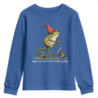 Off To Commit Dad Jokes Youth Sweatshirt Funny Daddy Frog Scooter Fathers Day