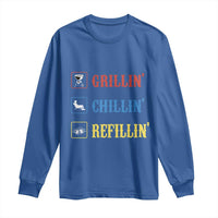 BBQ Lover Long Sleeve Shirt Grilling Chillin' Grillin' Refillin' Smoker - Wonder Print Shop