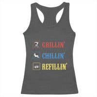 BBQ Lover Racerback Tank Top Grilling Chillin' Grillin' Refillin' Smoker - Wonder Print Shop