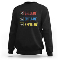 BBQ Lover Sweatshirt Grilling Chillin' Grillin' Refillin' Smoker - Wonder Print Shop