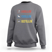 BBQ Lover Sweatshirt Grilling Chillin' Grillin' Refillin' Smoker - Wonder Print Shop