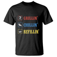 BBQ Lover T Shirt Grilling Chillin' Grillin' Refillin' Smoker - Wonder Print Shop