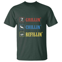 BBQ Lover T Shirt Grilling Chillin' Grillin' Refillin' Smoker - Wonder Print Shop