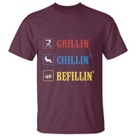 BBQ Lover T Shirt Grilling Chillin' Grillin' Refillin' Smoker - Wonder Print Shop