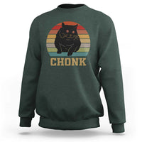 Funny Cat Sweatshirt Chonk Black Fat Kitten - Wonder Print Shop
