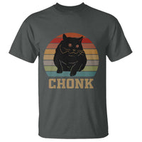 Funny Cat T Shirt Chonk Black Fat Kitten - Wonder Print Shop