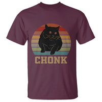 Funny Cat T Shirt Chonk Black Fat Kitten - Wonder Print Shop