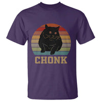 Funny Cat T Shirt Chonk Black Fat Kitten - Wonder Print Shop