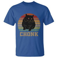 Funny Cat T Shirt Chonk Black Fat Kitten - Wonder Print Shop