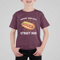 Funny Hotdog T Shirt For Kid Support Your Local Street Dog - Wonder Print Shop