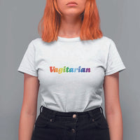 Funny Lesbian T Shirt For Women Vagitarian LGBT Pride Month - Wonder Print Shop