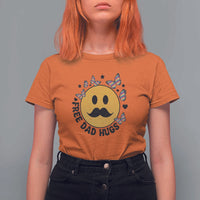 LGBT Free Dad Hugs T Shirt For Women Gay Pride Month Retro Groove Smiley Face Community - Wonder Print Shop