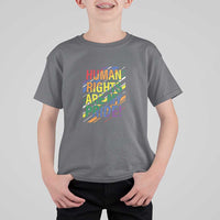 Proud Ally T Shirt For Kid Human Rights Are My Pride Rainbow LGBT Flag - Wonder Print Shop