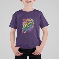 Proud Ally T Shirt For Kid Human Rights Are My Pride Rainbow LGBT Flag - Wonder Print Shop