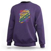 Proud Ally Sweatshirt Human Rights Are My Pride Rainbow LGBT Flag - Wonder Print Shop