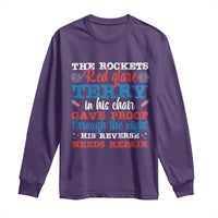 Funny The Rockets Red Glare Terry In His Chair His Reverse Needs Repair Long Sleeve Shirt 4th Of July Meme - Wonder Print Shop