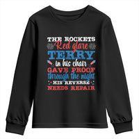 Funny The Rockets Red Glare Terry In His Chair His Reverse Needs Repair Youth Sweatshirt 4th Of July Meme - Wonder Print Shop
