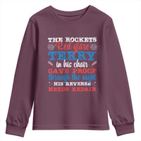Funny The Rockets Red Glare Terry In His Chair His Reverse Needs Repair Youth Sweatshirt 4th Of July Meme - Wonder Print Shop