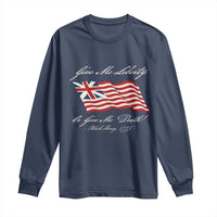 Give Me Liberty Or Give Me Death Patrick Henry Long Sleeve Shirt Vintage Grand Union Flag - Wonder Print Shop
