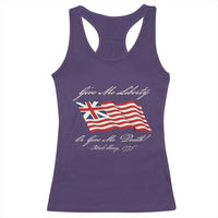 Give Me Liberty Or Give Me Death Patrick Henry Racerback Tank Top Vintage Grand Union Flag - Wonder Print Shop