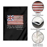 Funny Give Me Liberty Or Give Me Death Garden Flag Patrick Henry Quote Grand Union Flag - Wonder Print Shop