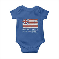 Funny Give Me Liberty Or Give Me Death Baby Onesie Patrick Henry Quote Grand Union Flag - Wonder Print Shop